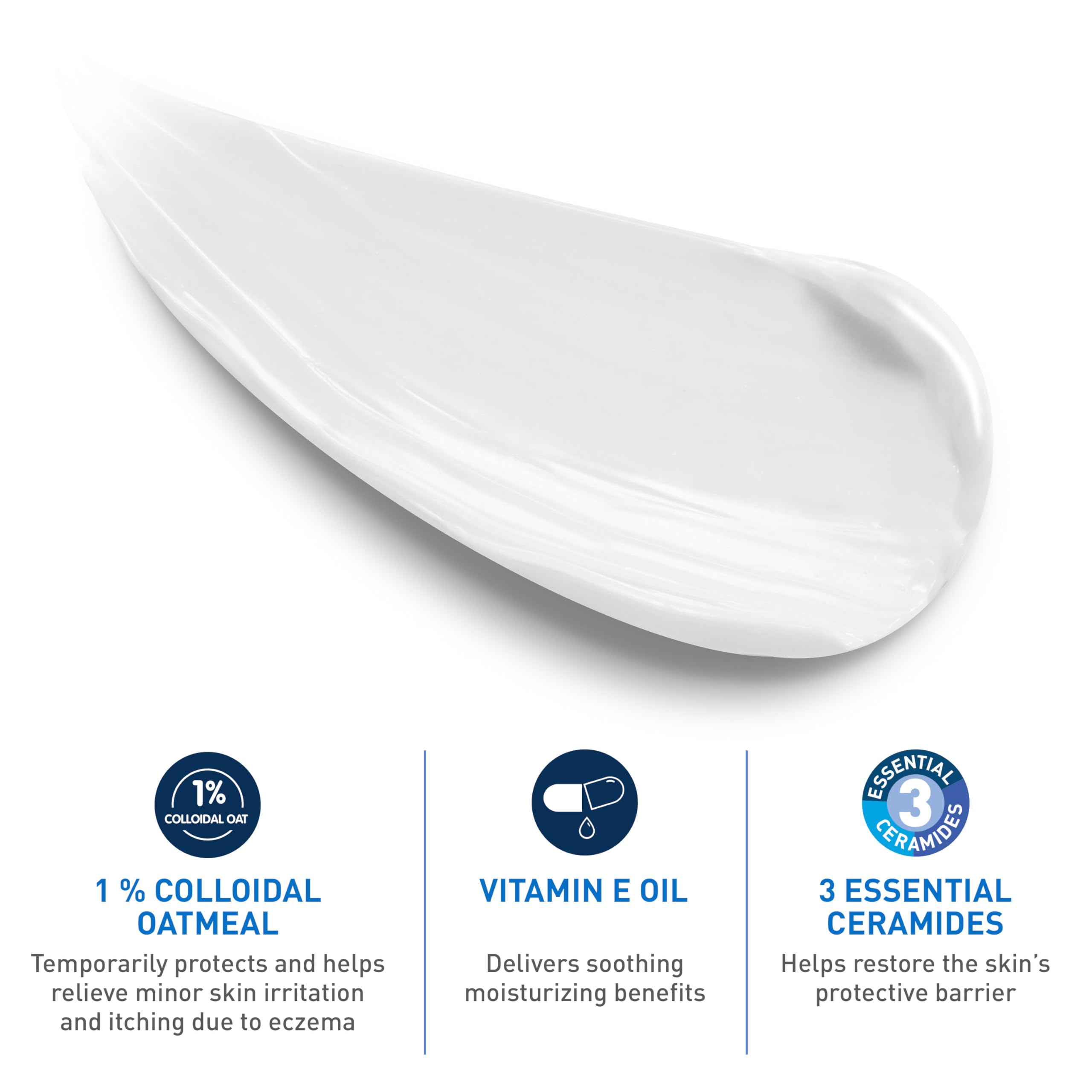 CeraVe Baby Eczema Relief Cream, 1% Colloidal Oatmeal Cream With Vitamin E & Ceramides, Soothes & Calms Itchy Skin, Developed With Pediatric Dermatologist, Fragrance Free, 5oz - Image 3