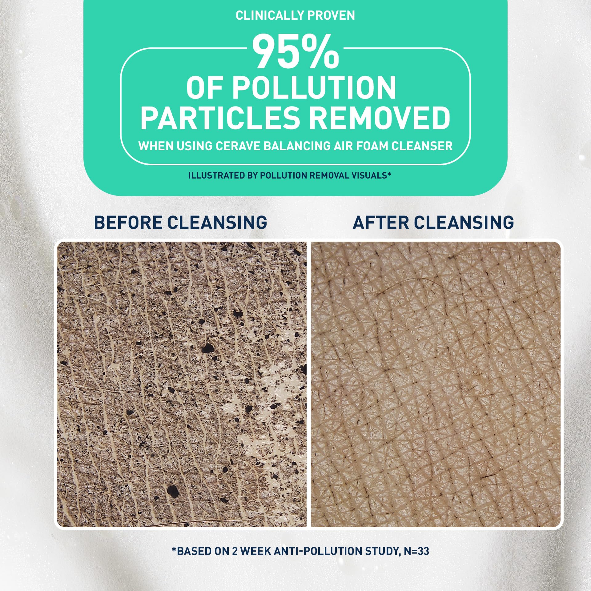 CeraVe Balancing Air Foam Face Wash, Foaming Facial Cleanser For Combination Skin, 8HR Oil Control + 24HR Hydration, Fragrance-Free & Non-Comedogenic, With Glycolysine™ & 3 Essential Ceramides, 8oz - Image 5