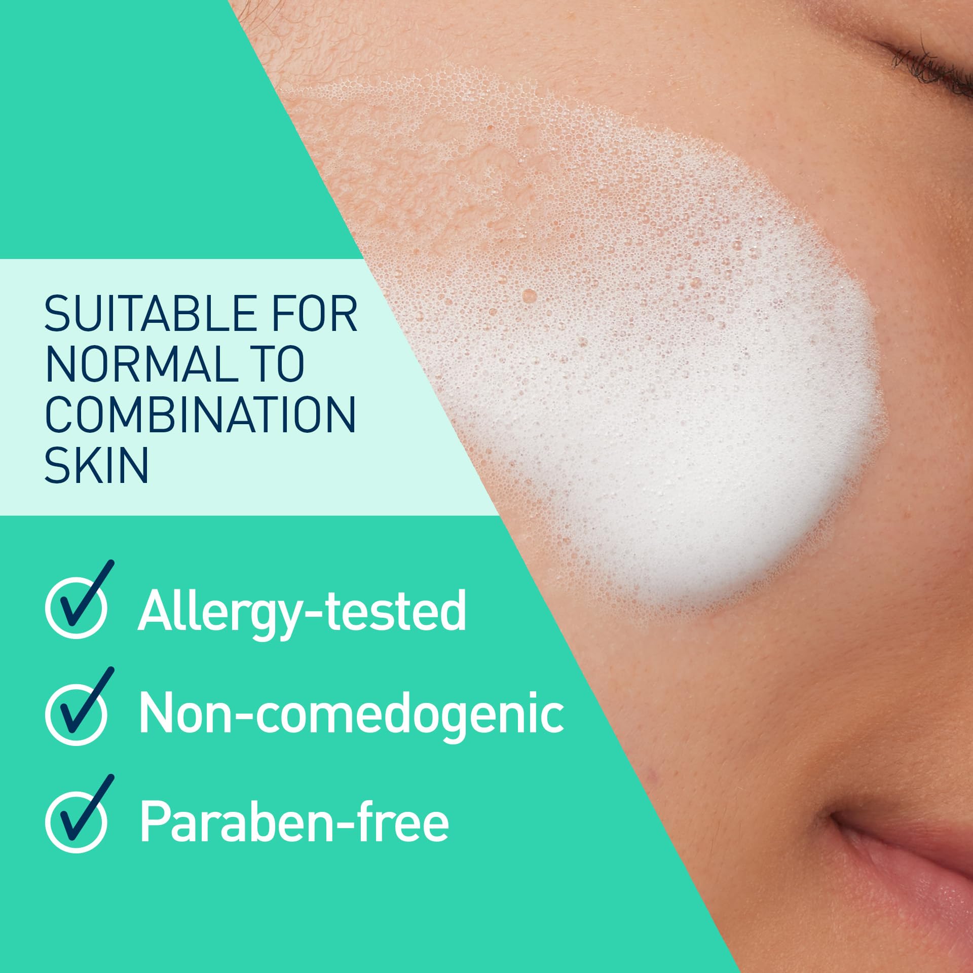 CeraVe Balancing Air Foam Face Wash, Foaming Facial Cleanser For Combination Skin, 8HR Oil Control + 24HR Hydration, Fragrance-Free & Non-Comedogenic, With Glycolysine™ & 3 Essential Ceramides, 8oz - Image 9