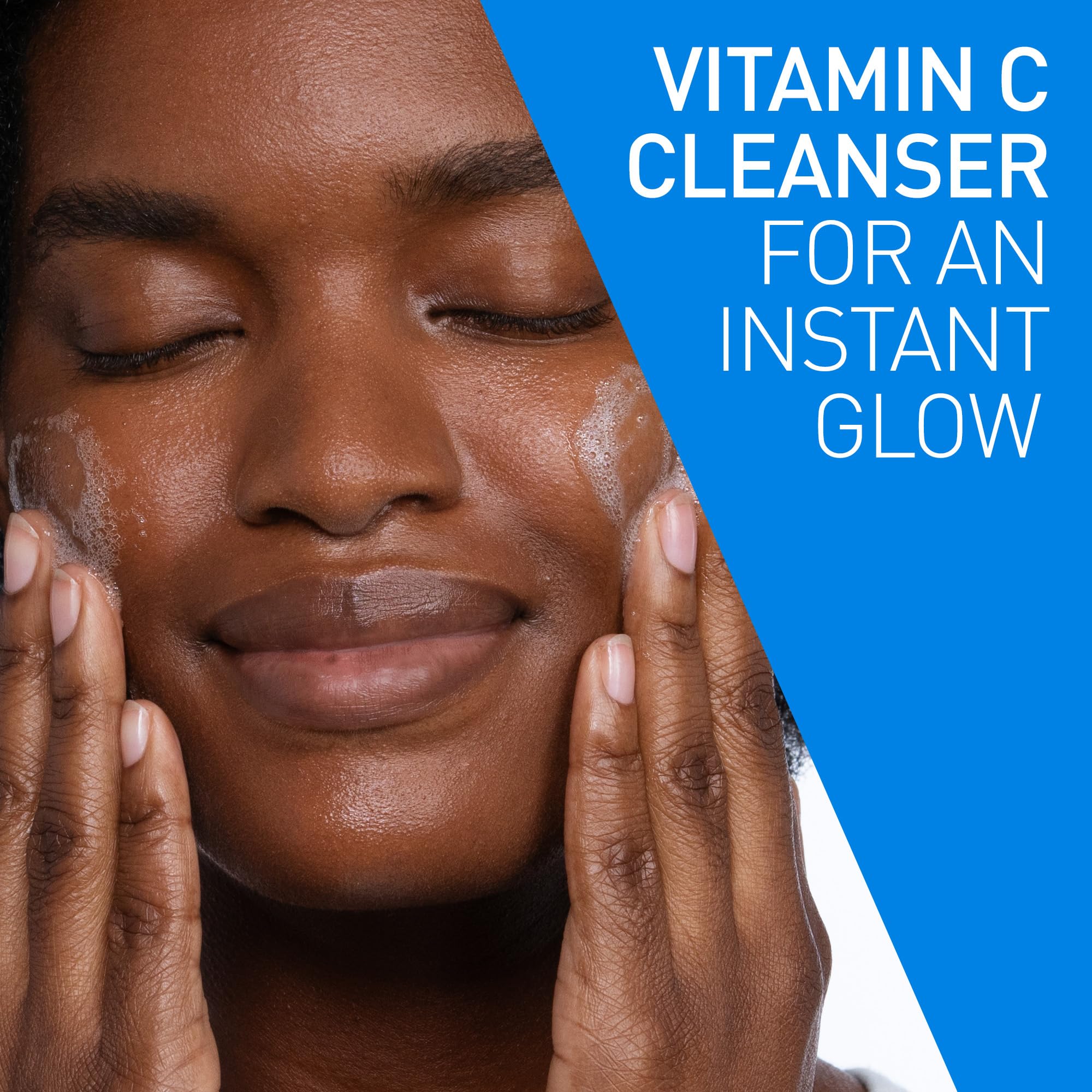 CeraVe Brightening Vitamin C Facial Cleanser for Dull & Uneven Skin Tone with Stabilized Vitamin C, Niacinamide & Ceramides, Hydrating & Exfoliating, Fragrance-Free, Safe for Sensitive Skin, 8oz - Image 5