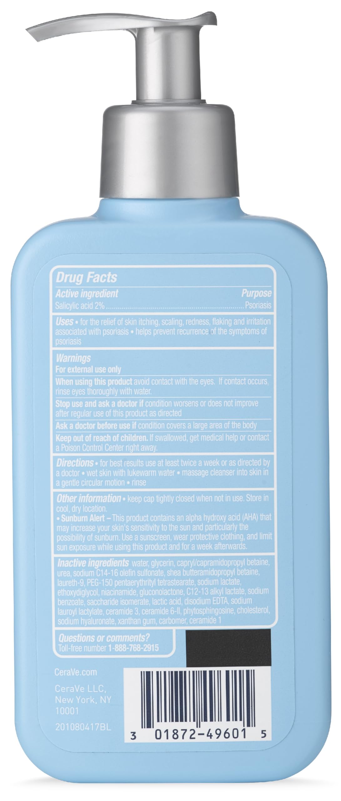CeraVe Cleanser for Psoriasis Treatment, With Salicylic Acid for Dry Skin Itch Relief & Latic Acid for Exfoliation, Fragrance Free & Allergy Tested, 8 Ounce - Image 5