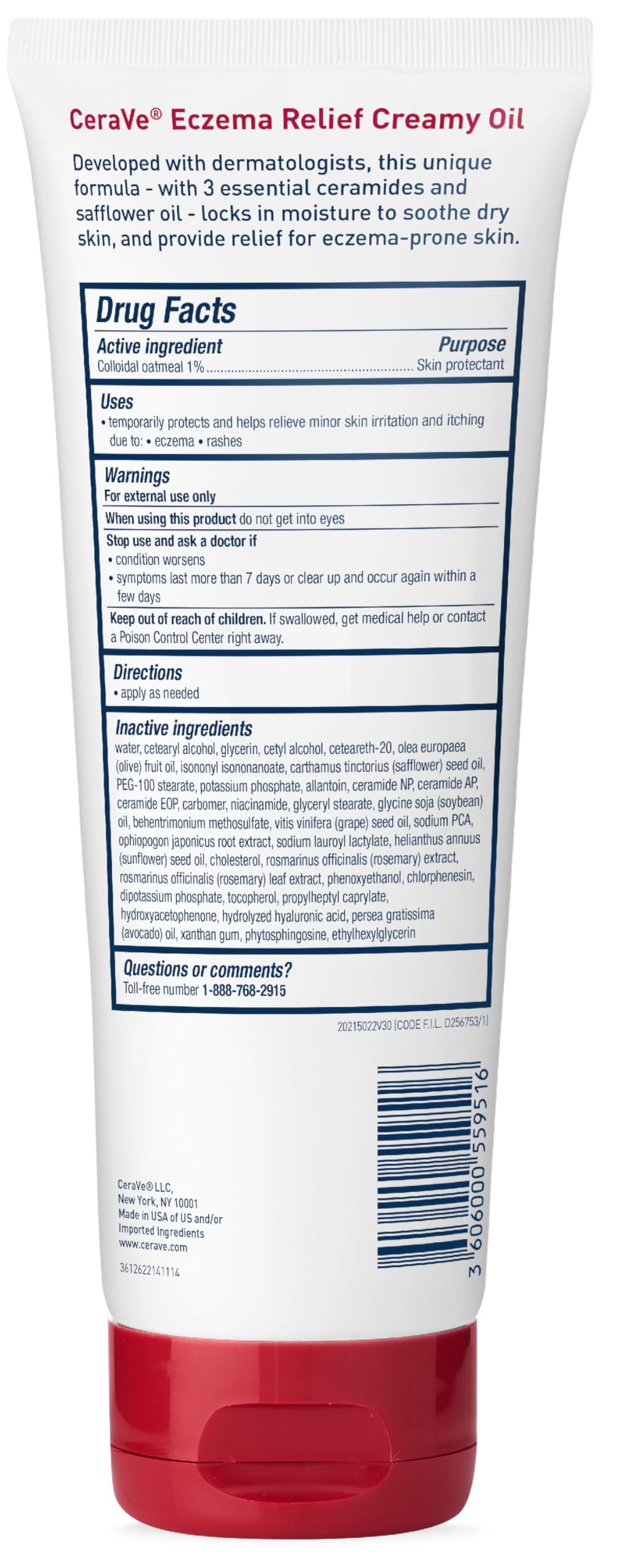 CeraVe Eczema Relief Creamy Body Oil, Eczema Calming Cream With Colloidal Oatmeal & Safflower Oil For Dry Skin & Itchy Skin Relief, Steroid Free & Paraben Free, 8 Ounce - Image 5