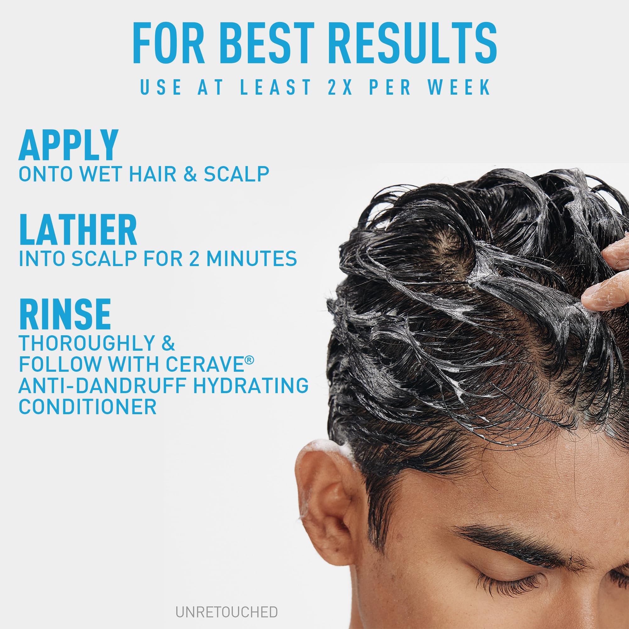 CeraVe Hydrating Anti Dandruff Shampoo and Conditioner Set, Pyrithione Zinc Dandruff Treatment With Ceramides, Hyaluronic Acid & Niacinamide, Helps Elimanate Flakes & Reduce Itchy Scalp - Image 7