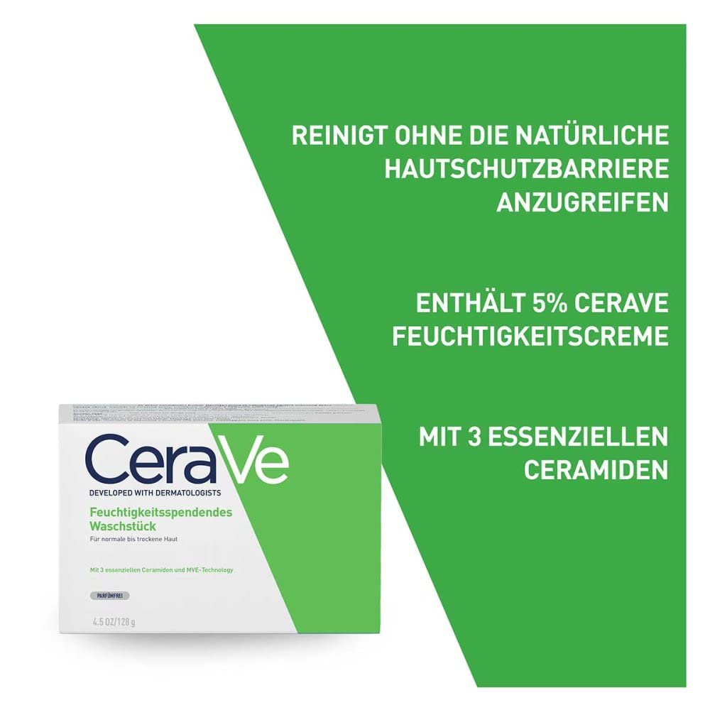 CeraVe Hydrating Cleanser Bar - Soap-Free Body and Facial Cleanser with 5% Moisturizing Cream - 4.5 Ounce Bar - Image 5