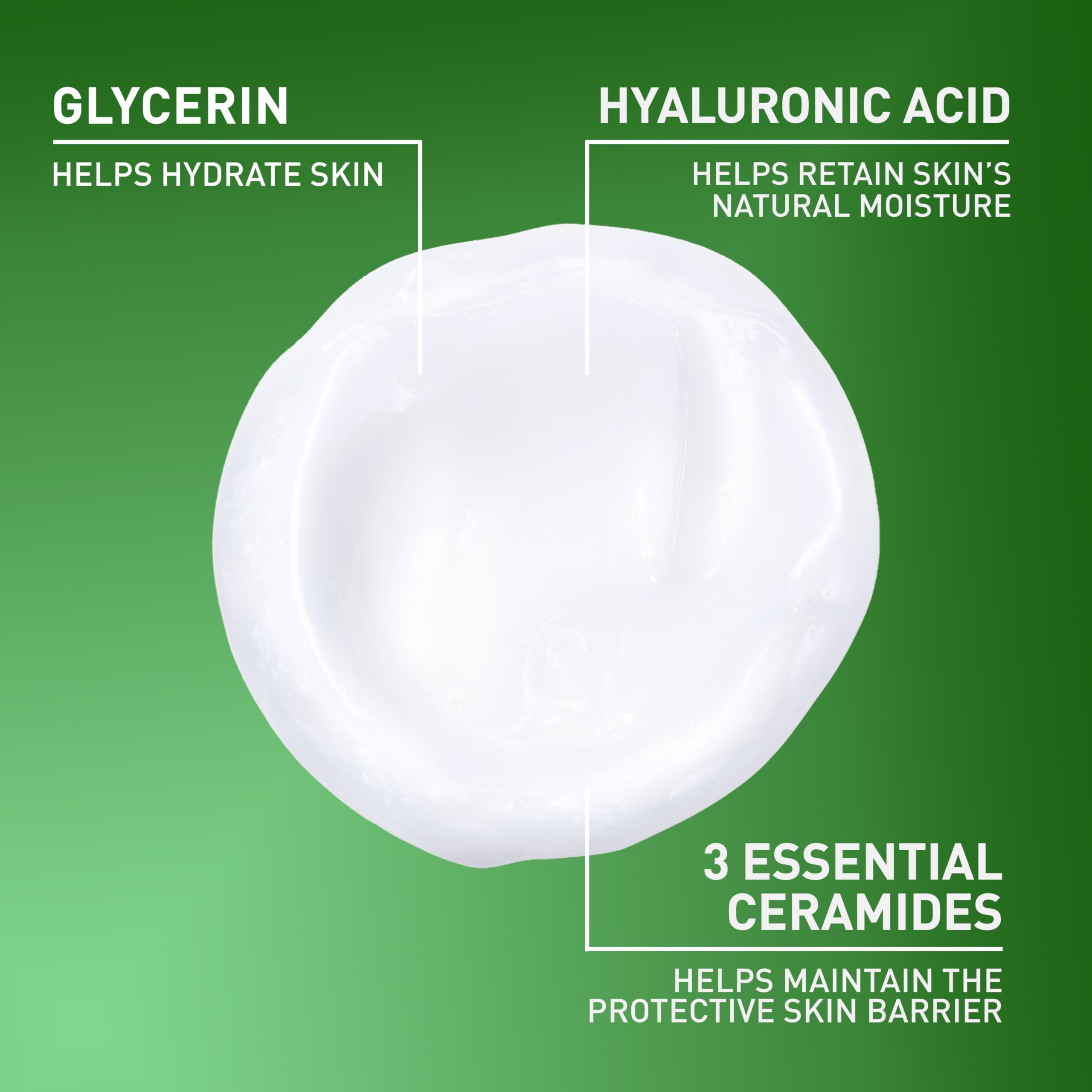 CeraVe Hydrating Facial Cleanser, Moisturizing Face Wash For Dry Skin, Hyaluronic Acid + Ceramides + Glycerin, Hydrating Cleanser For Normal To Dry Skin, National Eczema Association Certified - Image 3