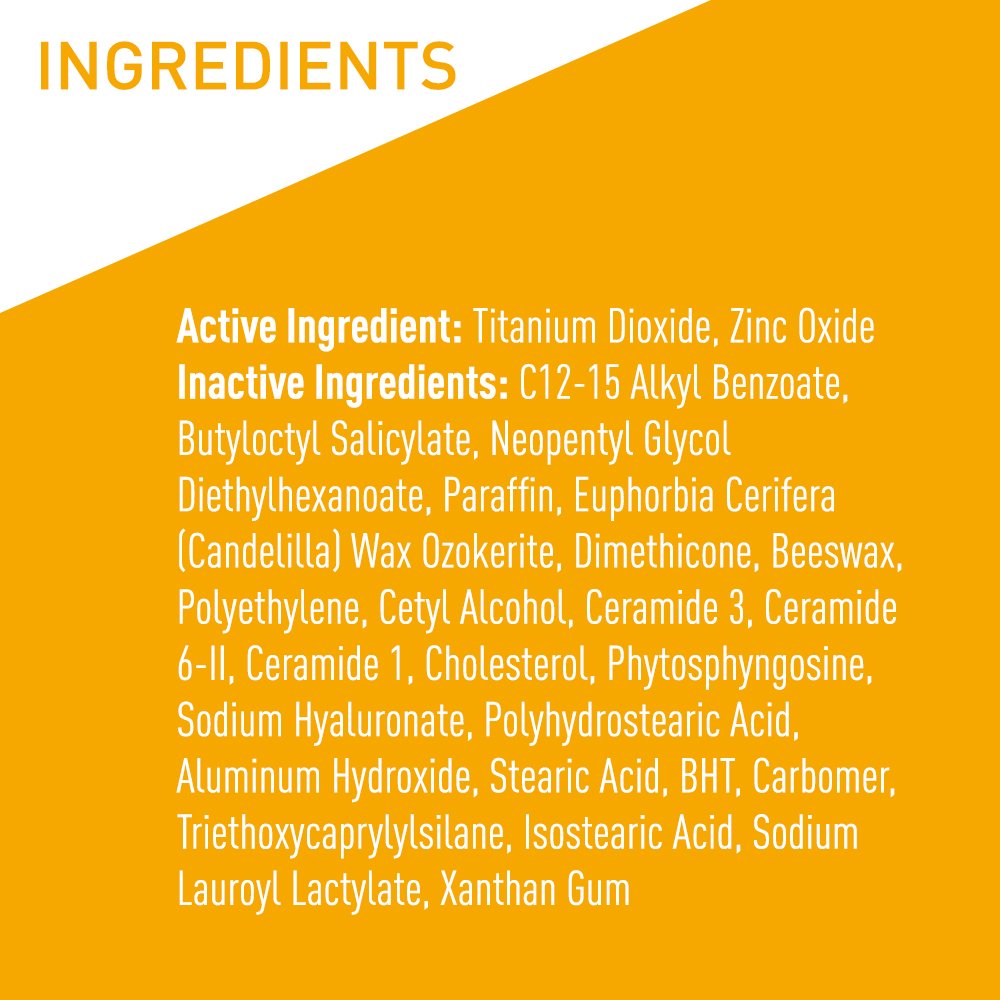 CeraVe Mineral Sunscreen Stick SPF 50, Broad Spectrum SPF + Hyaluronic Acid + Ceramides, Titanium Dioxide & Zinc Oxide, 100% Mineral Face Sunscreen Stick, Fragrance Free & Oil Free - Image 7