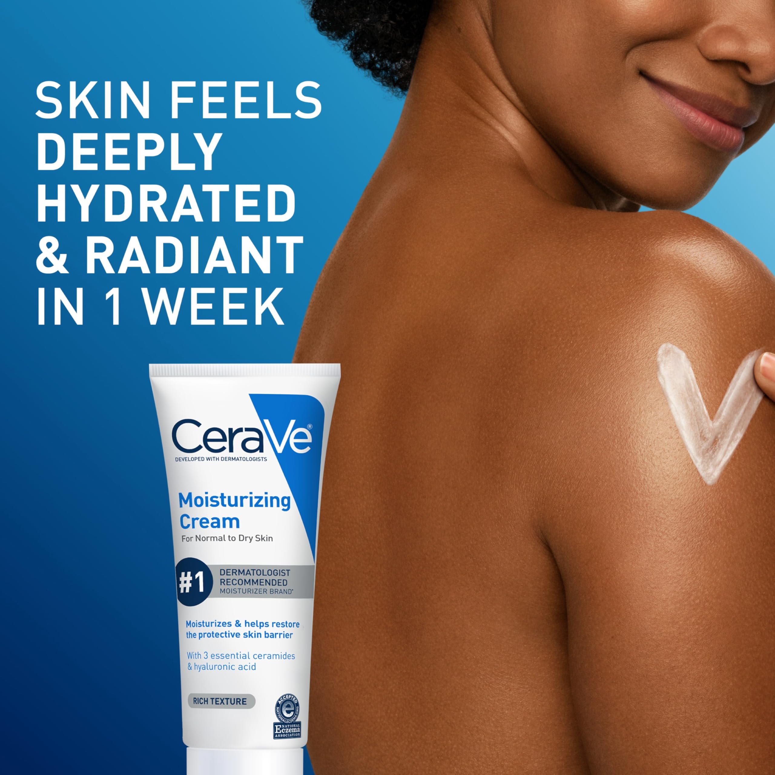 CeraVe Moisturizing Cream, Face Body Moisturizer, Normal to Dry Skin, 8 Fl Oz - Image 6