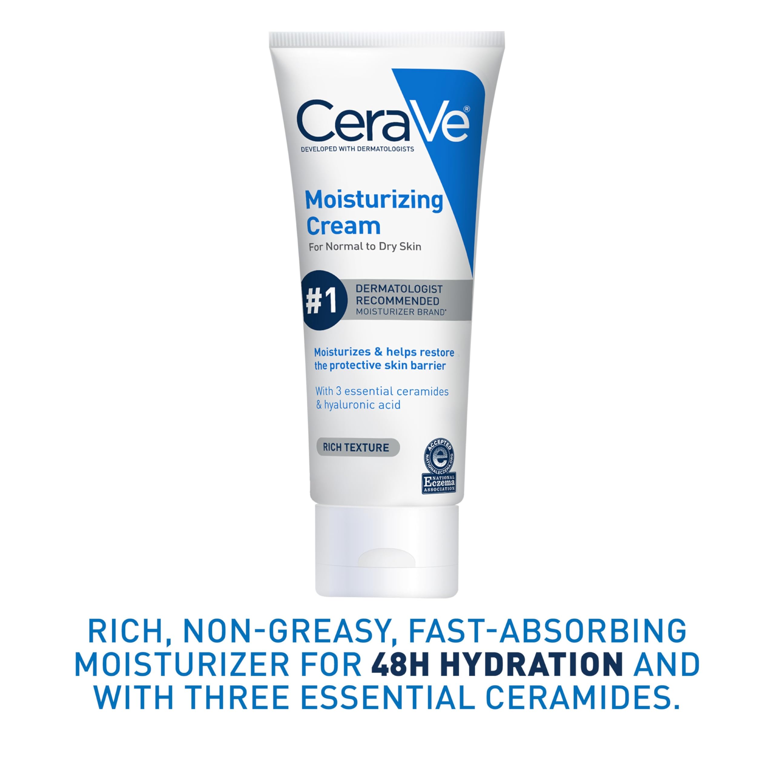 CeraVe Moisturizing Cream, Face Body Moisturizer, Normal to Dry Skin, 8 Fl Oz - Image 7