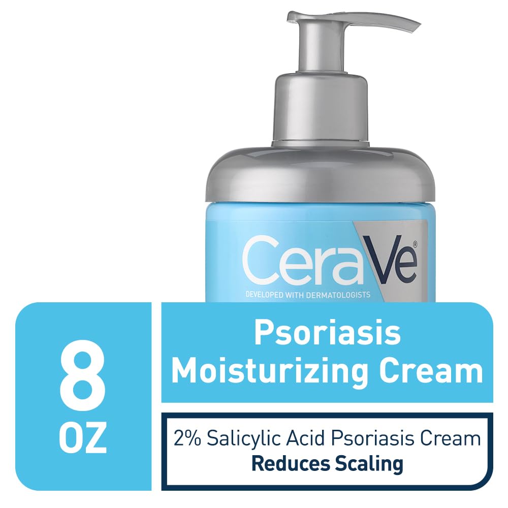 CeraVe Moisturizing Cream for Psoriasis Treatment, With Salicylic Acid for Dry Skin Itch Relief & Urea for Moisturizing, Fragrance Free & Allergy Tested, 8 Oz - Image 4