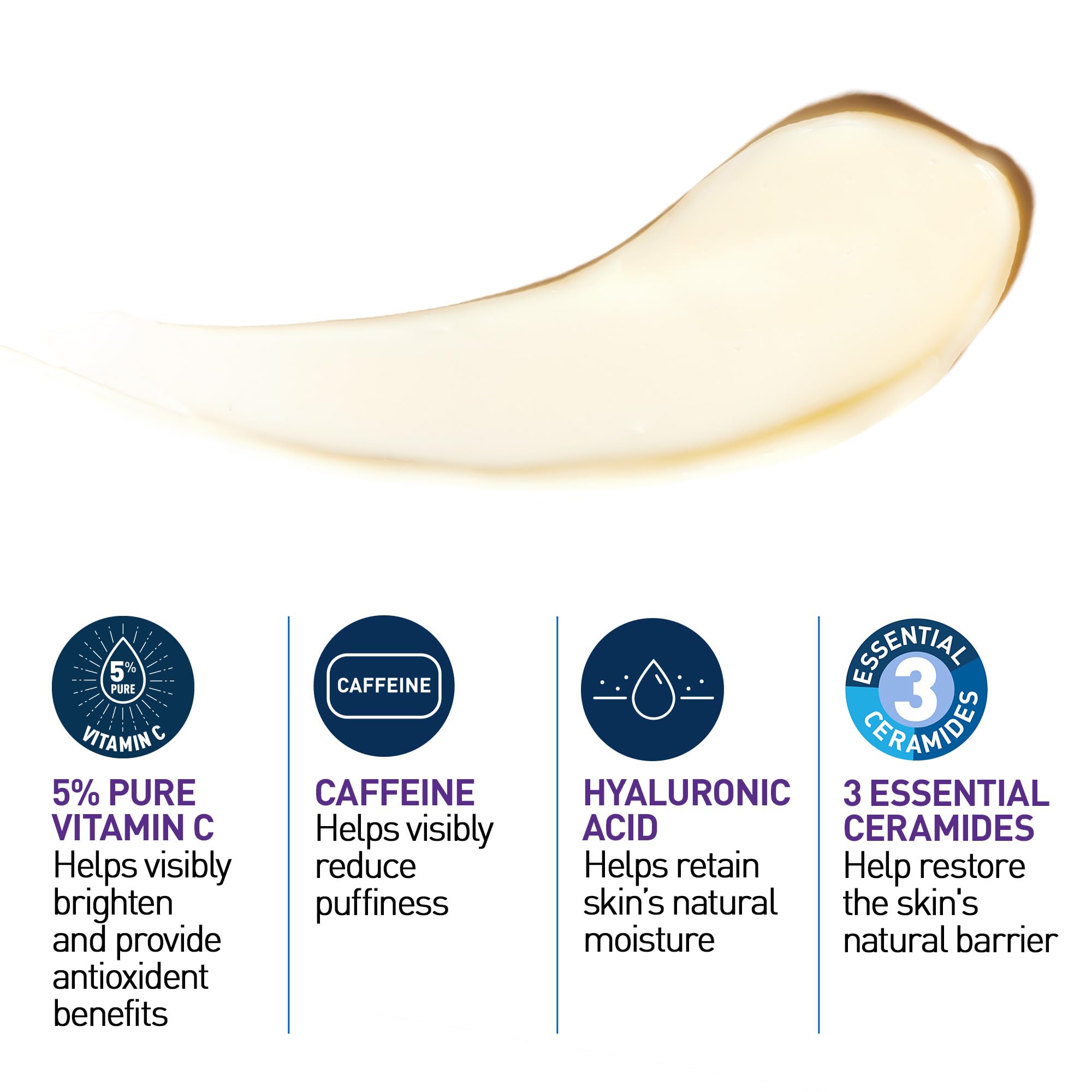 CeraVe Skin Renewing Vitamin C Eye Cream, Vitamin C, Hyaluronic Acid, Ceramides & Caffeine, Under Eye Cream For Dark Circles and Puffiness, Fragrance Free & Ophthalmologist Tested, 0.5 Fl. Oz - Image 3